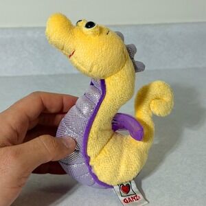 Ganz Lil Kinz Seahorse Yellow Purple Glitter Plush Stuffed Animal HS507 Webkinz